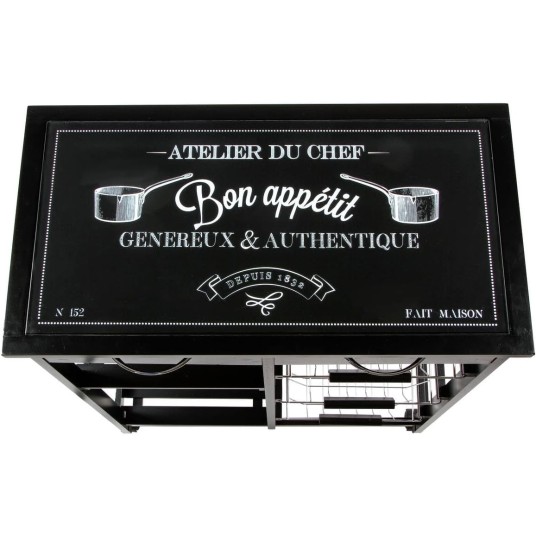 Carro auxiliar negro Gustaf con...