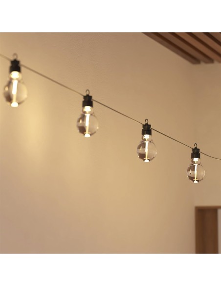 Guirnalda solar exterior con 10 luces LED vintage