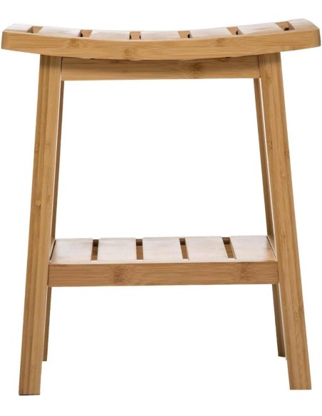 Banqueta de bambú con peldaño inferior – Altura 46 cm