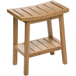 Banqueta de bambú con peldaño inferior y altura 46 cm