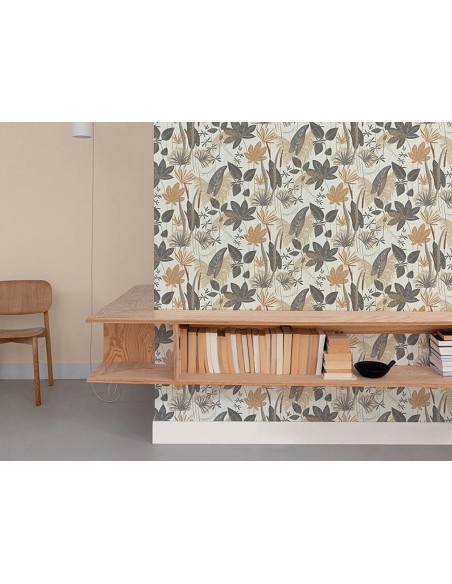 Papel pintado Hojas – Motivo floral y vegetal 10,05 m x 53 cm