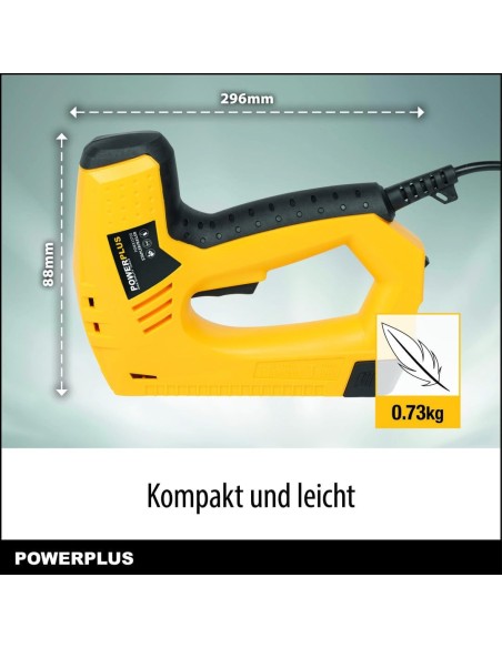 Grapadora clavadora eléctrica Powerplus POWX1370 para grapas y clavos