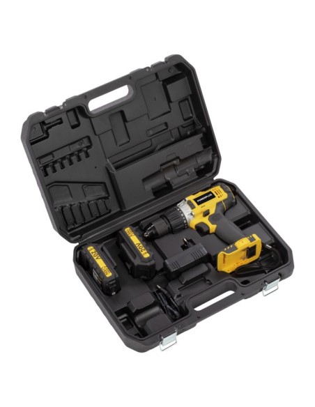 Taladro percutor inalámbrico 20V Powerplus con 2 baterías