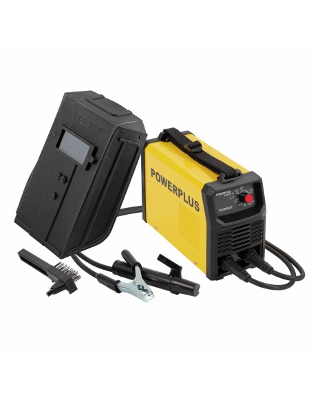 Soldadora inverter MMA POWX481 10–160 A con máscara y cepillo/martillo