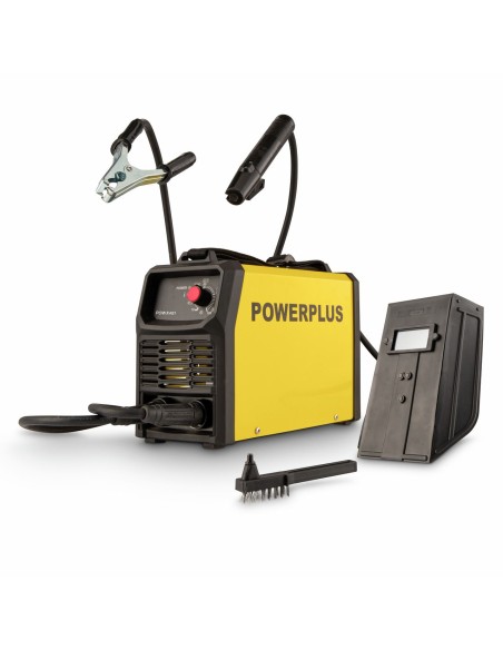 Soldadora inverter MMA POWX481 10–160 A con máscara y cepillo/martillo