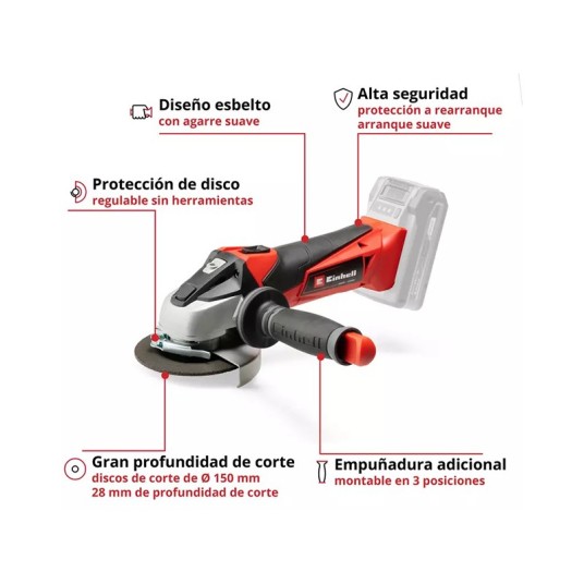 Amoladora angular a batería Einhell...