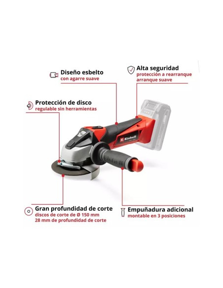 Amoladora angular a batería Einhell TE-AG 18/115 Li