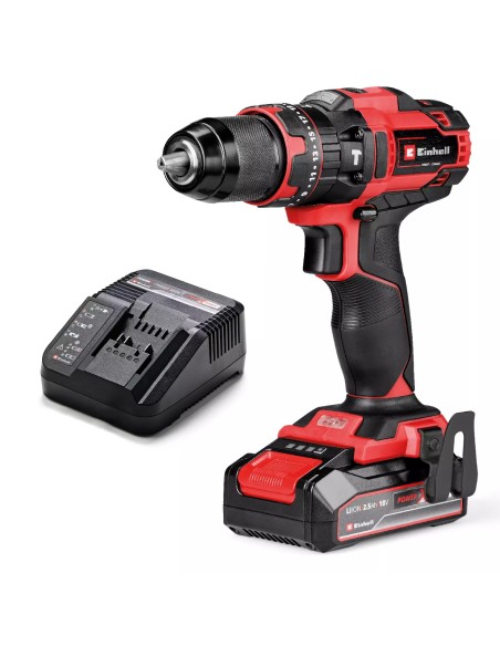 Taladro percutor a batería Einhell TE-CD 18/44 Li-i con LED integrado y batería 2 Ah