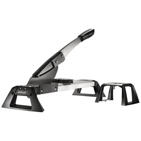 Guillotina WOLFCRAFT VLC 800 para suelos vinílicos y laminados con tope longitudinal y regletas dentadas