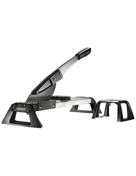 Guillotina WOLFCRAFT VLC 800 para suelos vinílicos y laminados con tope longitudinal y regletas dentadas