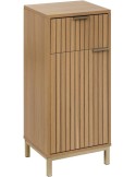 Mueble bajo lavabo compacto con cajón y estantes interiores efecto madera, pies de acero