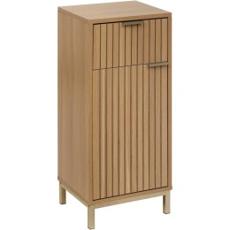 Mueble bajo lavabo compacto con cajón y estantes interiores efecto madera, pies de acero