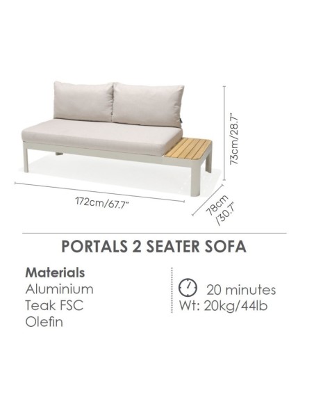 Juego de 2 sofás + 2 mesas Portals Light