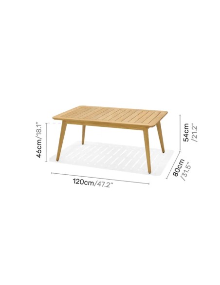 Conjunto de jardín EVE de teca FSC con sofá 3 p. y mesa
