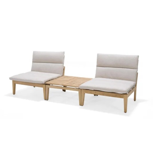 Conjunto de jardín Arno aluminio blanco para 2 personas