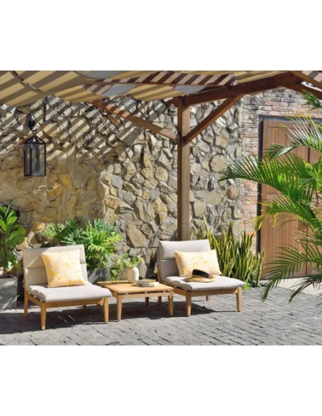Conjunto de jardín Arno aluminio blanco para 2 personas