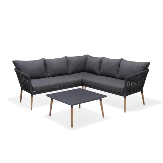 Conjunto de jardín esquinero Ipanema gris antracita
