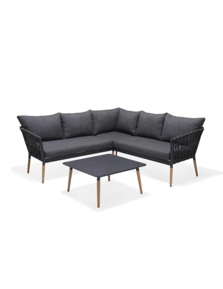 Conjunto de jardín esquinero Ipanema gris antracita