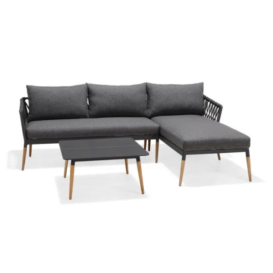 Conjunto de jardín Ipanema chaise longue gris antracita