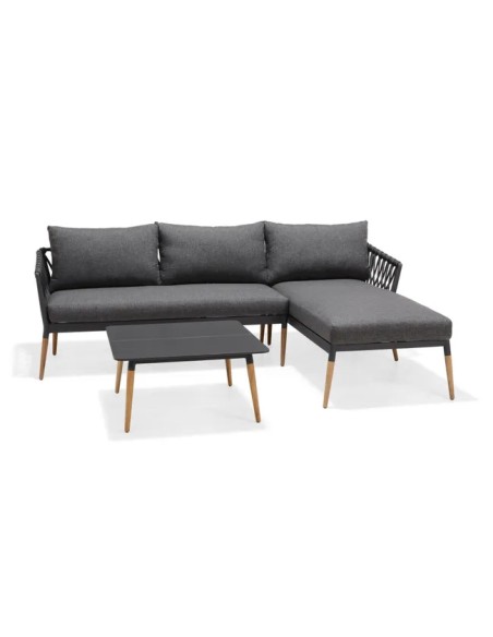Conjunto de jardín Ipanema chaise longue gris antracita