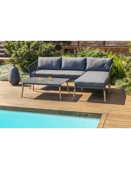Conjunto de jardín Ipanema chaise longue gris antracita