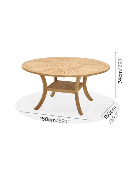 Conjunto de jardín BERMUDA mesa redonda+ 4 sillones