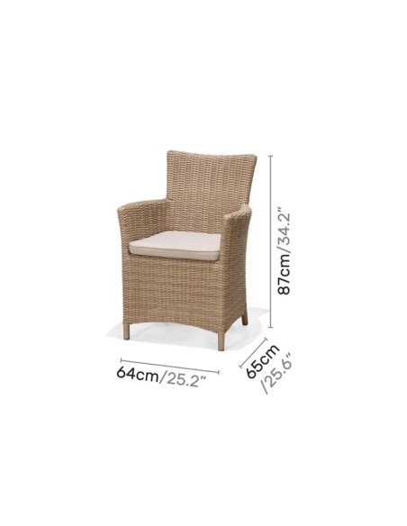 Conjunto de jardín BERMUDA mesa redonda+ 4 sillones