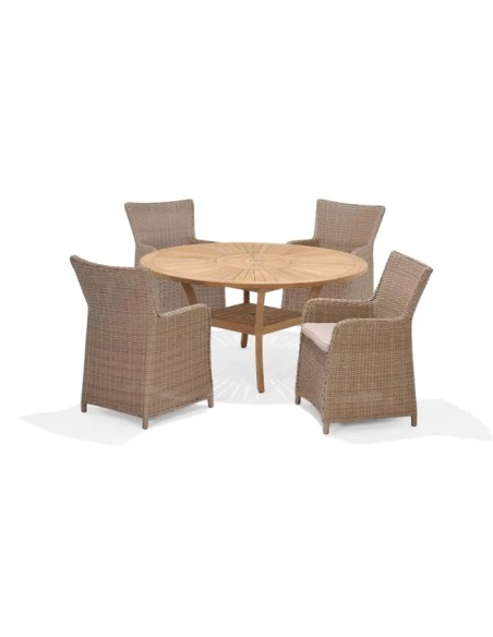 Conjunto de jardín BERMUDA mesa redonda+ 4 sillones
