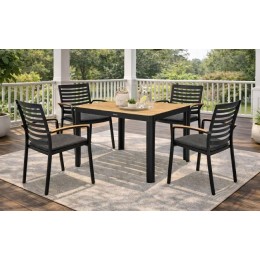Conjunto de jardín PORTALS DARK negro 4 plazas