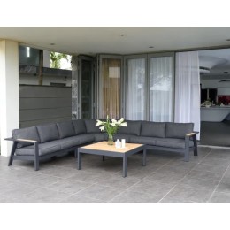Conjunto esquinero PALAU gris antracita 6 plazas