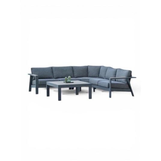 Conjunto esquinero PALAU gris antracita 6 plazas