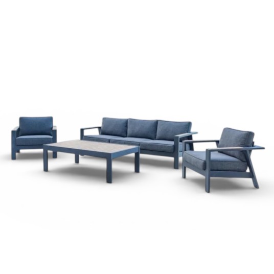 Conjunto de jardín PALAU 6 plazas gris antracita