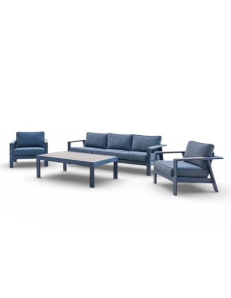 Conjunto de jardín PALAU 6 plazas gris antracita