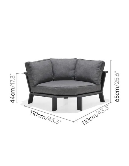 Conjunto modular de jardín Palau 10 plazas aluminio gris