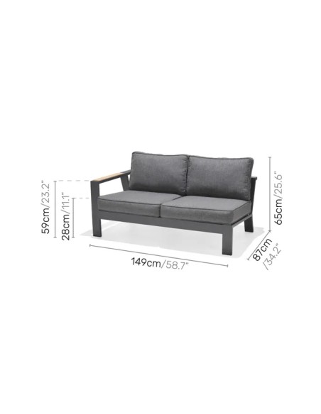 Conjunto modular de jardín Palau 10 plazas aluminio gris
