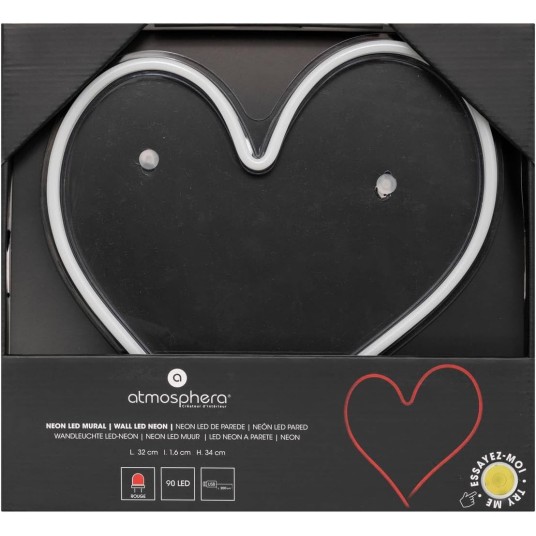 Neón LED de pared Corazón 32 cm USB