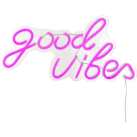 Neón LED de pared Good Vibes 40,5 cm USB