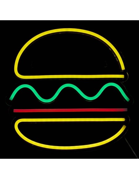 Neón LED de pared Burger 30 cm USB