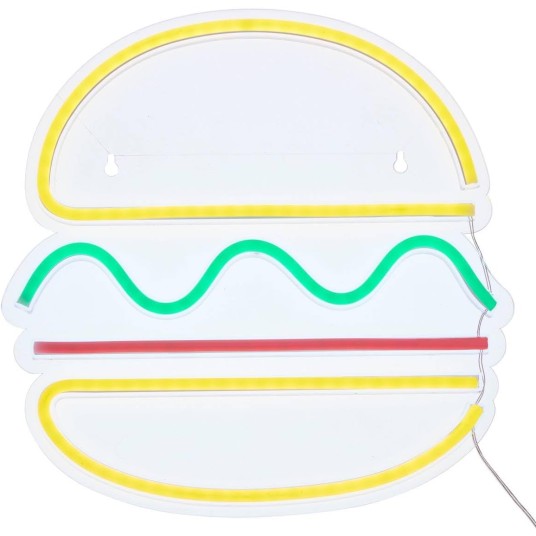 Neón LED de pared Burger 30 cm USB