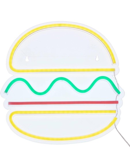 Neón LED de pared Burger 30 cm USB