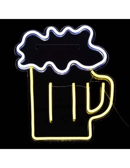 Neón LED de pared Cerveza 29,2 cm USB