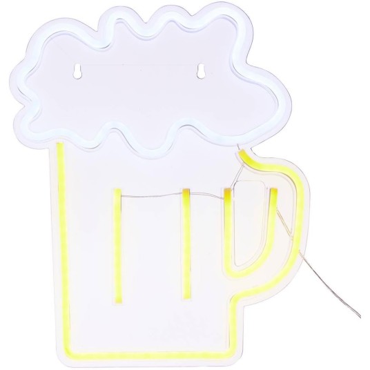 Neón LED de pared Cerveza 29,2 cm USB
