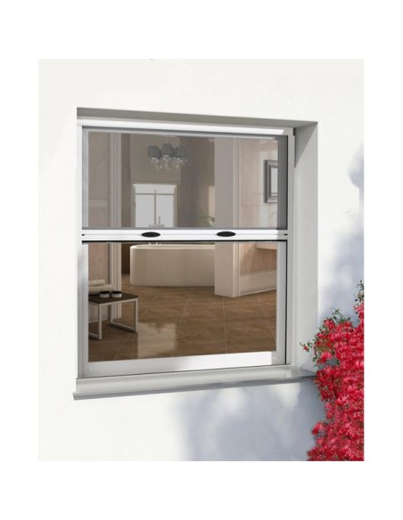 Mosquitera enrollable blanca para ventana 150x150 cm