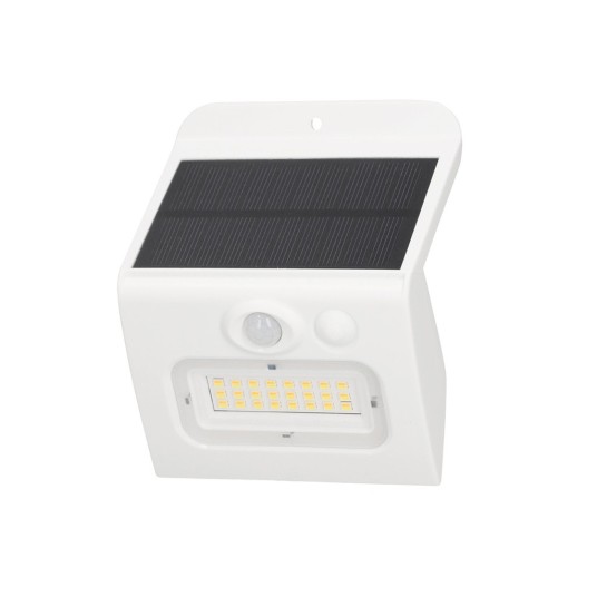 Aplique solar LED Egoda blanco con sensor de movimiento y crepuscular para exteriores
