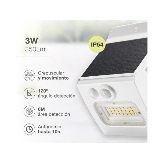 Aplique Solar LED Egoda con Sensor de...