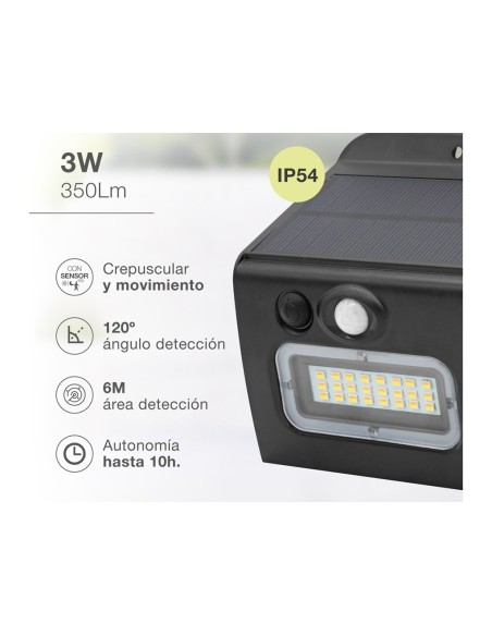 Aplique Solar LED Egoda con Sensor