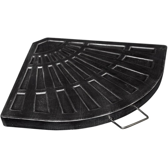 Pie de parasol de resina negro con asa