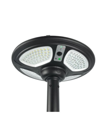 Farola solar portátil 2000 lúmenes con sensor y base rellenable