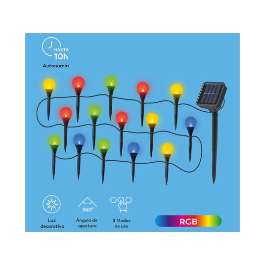 Guirnalda solar Calipso multicolor 5 m
