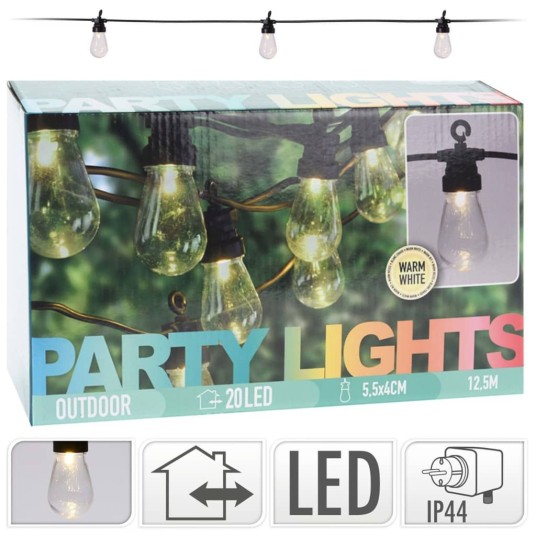 Guirnalda LED exterior 20 bombillas...